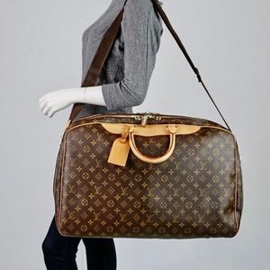 100% Authentic Weekend travel Louis Vuitton ALIZE double poches w/LV brown strap